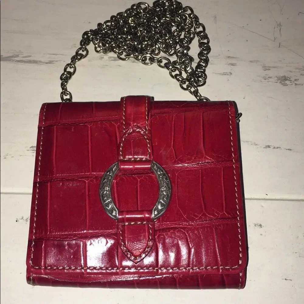Brighton Red Croc Embossed Wallet EUC